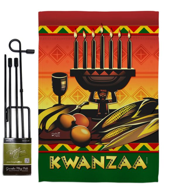 Celebrate Kwanzaa - Kwanzaa Winter Vertical Impressions Decorative Flags HG137336 Made In USA - Image 4