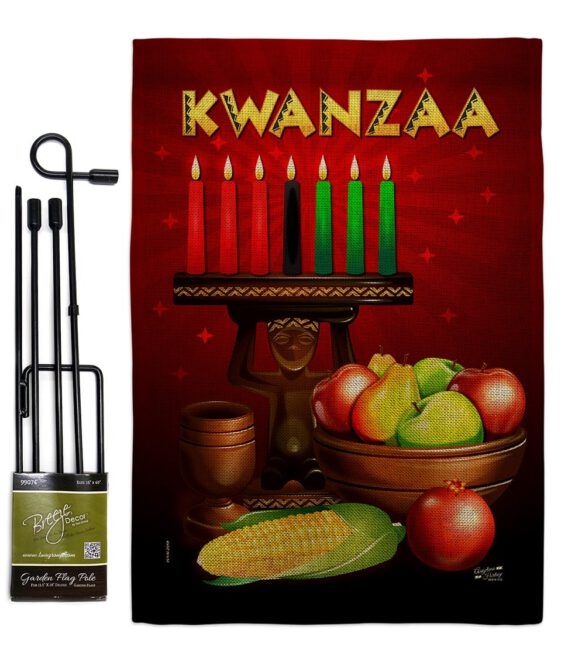 Greeting Kwanzaa - Kwanzaa Winter Vertical Impressions Decorative Flags HG137338 Made In USA - Image 13