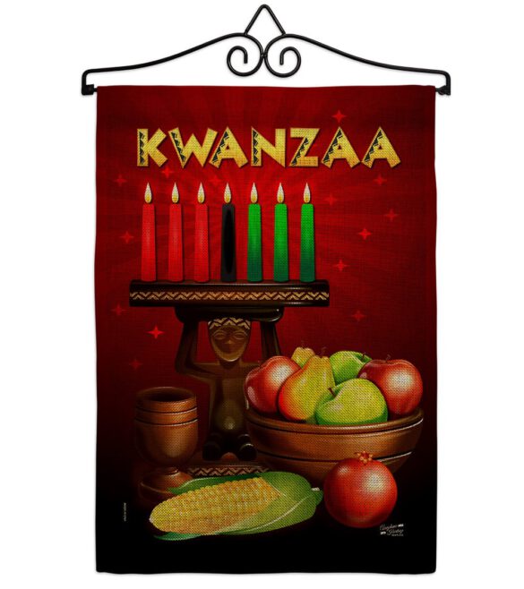 Greeting Kwanzaa - Kwanzaa Winter Vertical Impressions Decorative Flags HG137338 Made In USA - Image 15