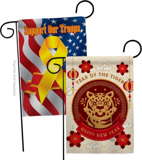 Happy Tiger Year - New Year Spring Vertical Impressions Decorative Flags HG130318 Made In USA - Image 13