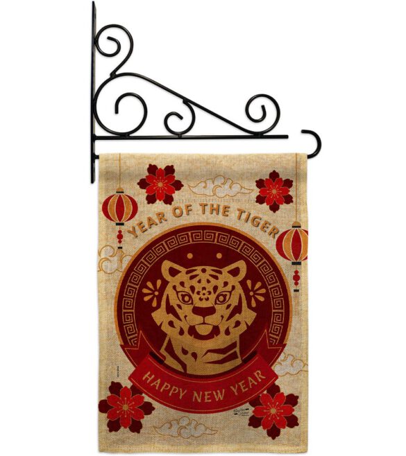 Happy Tiger Year - New Year Spring Vertical Impressions Decorative Flags HG130318 Made In USA - Image 38