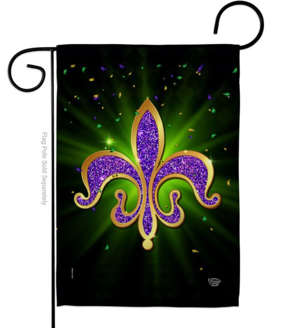 Fleur De Lis - Mardi Gras Spring Vertical Impressions Decorative Flags HG192436 Made In USA