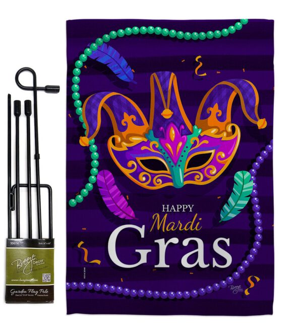 Carnival Mardi Gras - Mardi Gras Spring Vertical Impressions Decorative Flags HG118013 Made In USA - Image 4