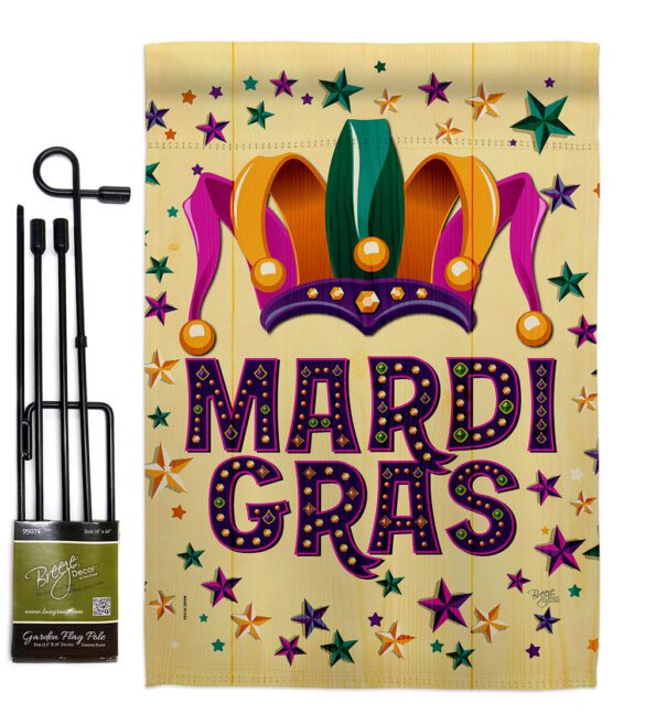 Celebration Mardi Gras - Mardi Gras Spring Vertical Impressions Decorative Flags HG118014 Made In USA - Image 4