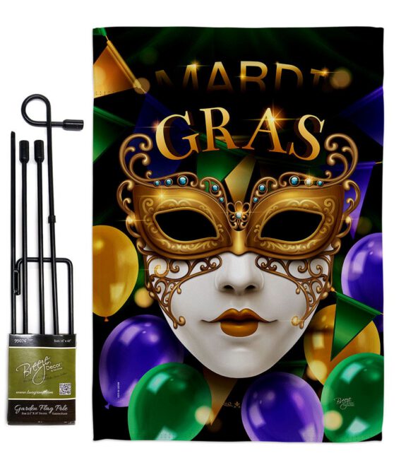 Fat Tuesday Carnival - Mardi Gras Spring Vertical Impressions Decorative Flags HG120008 Made In USA - Image 4