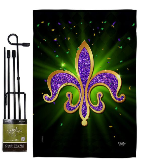 Fleur De Lis - Mardi Gras Spring Vertical Impressions Decorative Flags HG192436 Made In USA - Image 4