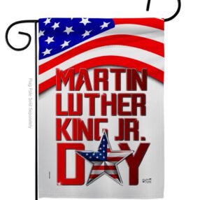 Happy MLK Day - Patriotic Americana Vertical Impressions Decorative Flags HG130314 Made In USA