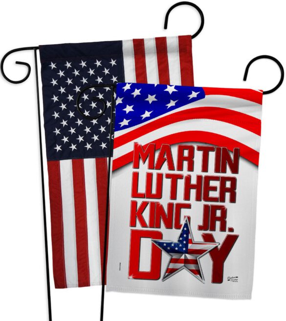 Happy MLK Day - Patriotic Americana Vertical Impressions Decorative Flags HG130314 Made In USA - Image 9