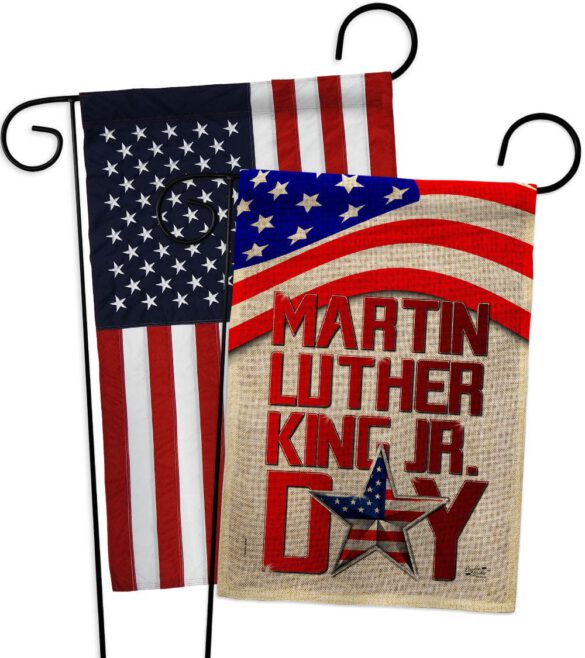 Happy MLK Day - Patriotic Americana Vertical Impressions Decorative Flags HG130314 Made In USA - Image 30