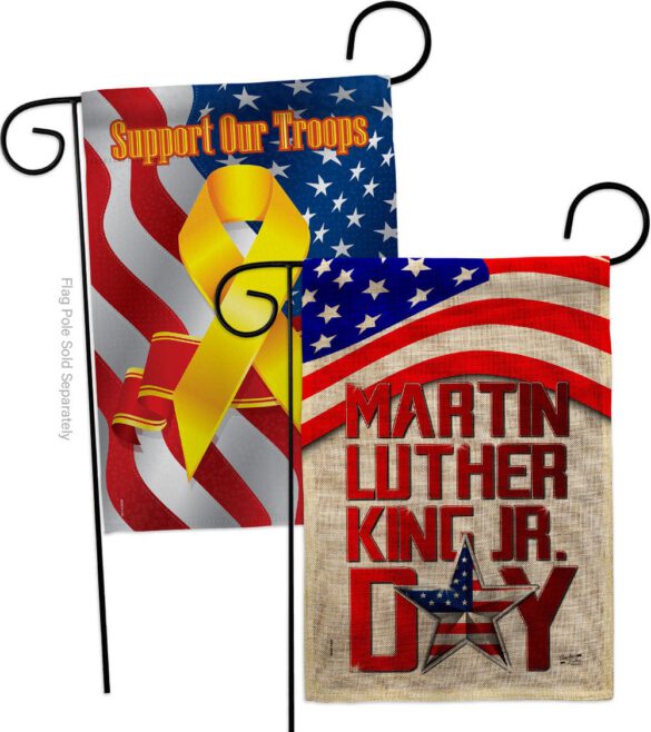 Happy MLK Day - Patriotic Americana Vertical Impressions Decorative Flags HG130314 Made In USA - Image 34