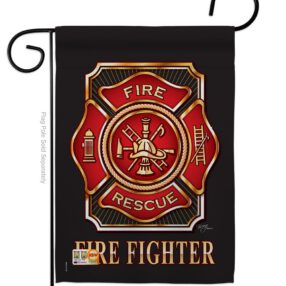 Fire Fighter - Military Americana Vertical Impressions Decorative Flags HG108063 Made In USA
