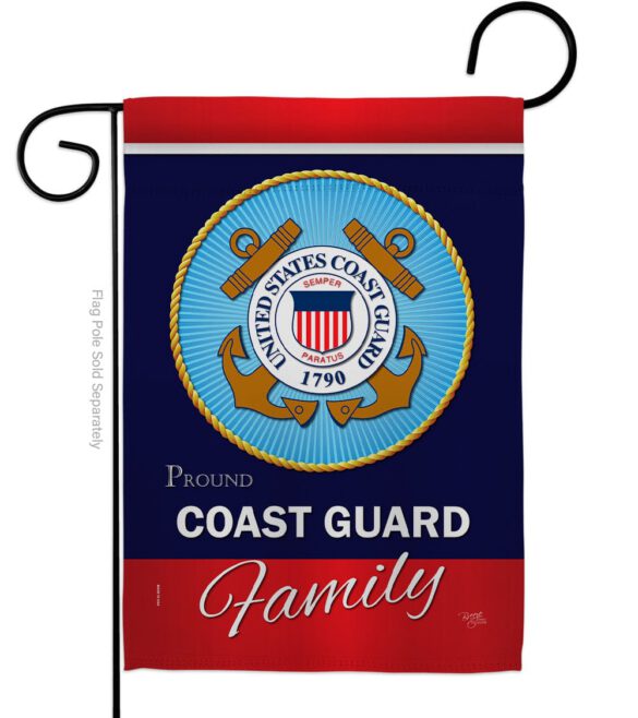 Coast Guard Proudly Family - Military Americana Vertical Impressions Decorative Flags HG108413 Made In USA