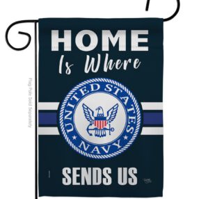 Home is Where Navy - Military Americana Vertical Impressions Decorative Flags HG108457 Made In USA