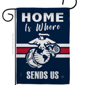 Home is Where Marine Corps - Military Americana Vertical Impressions Decorative Flags HG108458 Made In USA