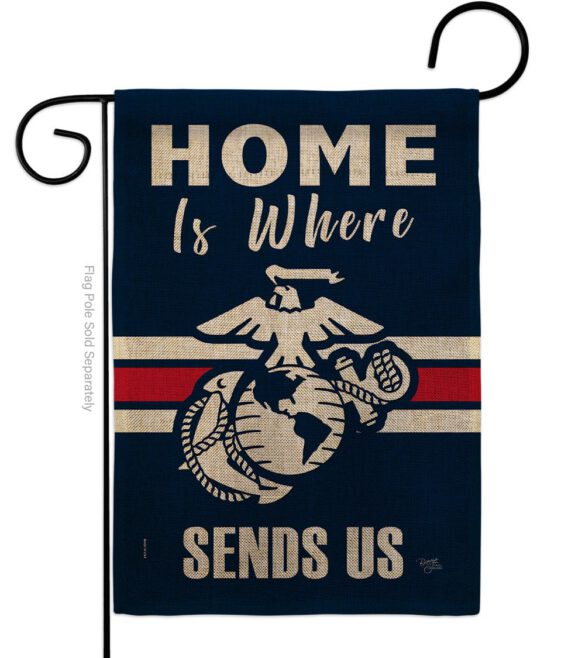 Home is Where Marine Corps - Military Americana Vertical Impressions Decorative Flags HG108458 Made In USA - Image 11