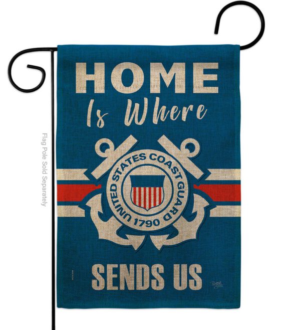 Home is Where Coast Guard - Military Americana Vertical Impressions Decorative Flags HG108459 Made In USA - Image 11