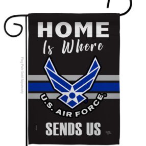 Home is Where Air Force - Military Americana Vertical Impressions Decorative Flags HG108460 Made In USA