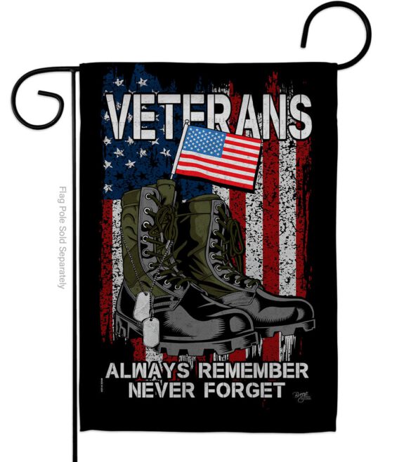 Always Remember - Military Americana Vertical Impressions Decorative Flags HG108485 Made In USA - Image 2
