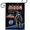 First Men On Moon - Military Americana Vertical Impressions Decorative Flags HG108624 Made In USA