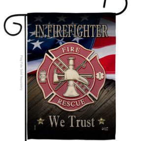 Firefighter We trust - Military Americana Vertical Impressions Decorative Flags HG137294 Made In USA
