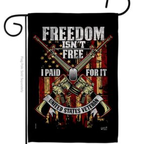 Freedom Isn't Free - Military Americana Vertical Impressions Decorative Flags HG137574 Made In USA