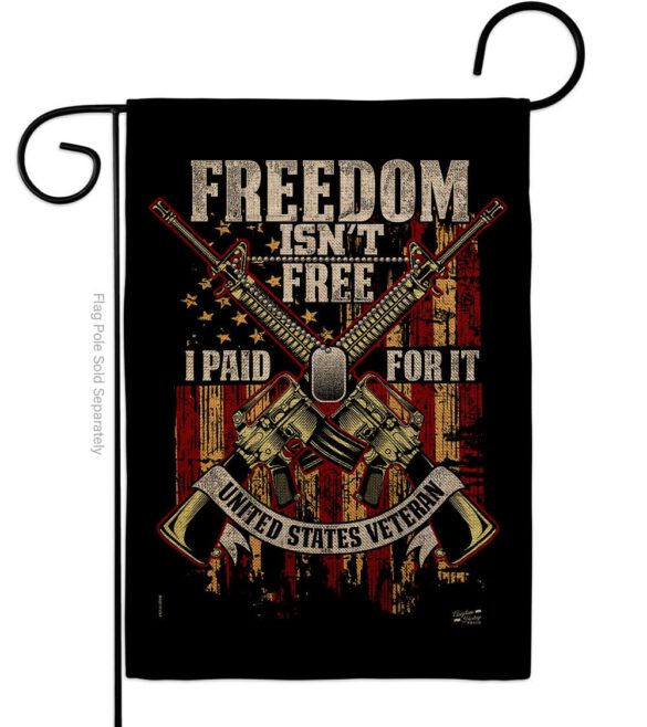Freedom Isn't Free - Military Americana Vertical Impressions Decorative Flags HG137574 Made In USA - Image 13