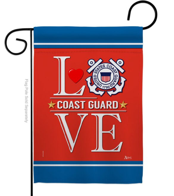 Coast Guard Love - Military Americana Vertical Impressions Decorative Flags HG140634 Made In USA