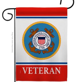 Coast Guard Veteran - Military Americana Vertical Impressions Decorative Flags HG170042 Made In USA