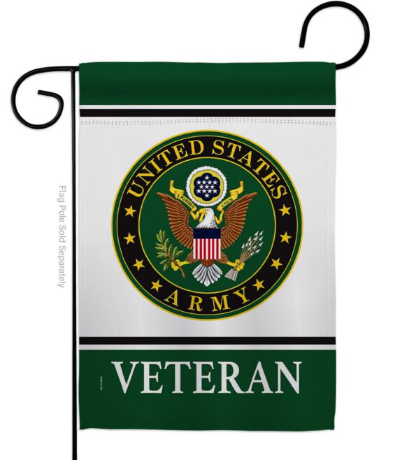 Army Veteran - Military Americana Vertical Impressions Decorative Flags HG170043 Made In USA - Image 2