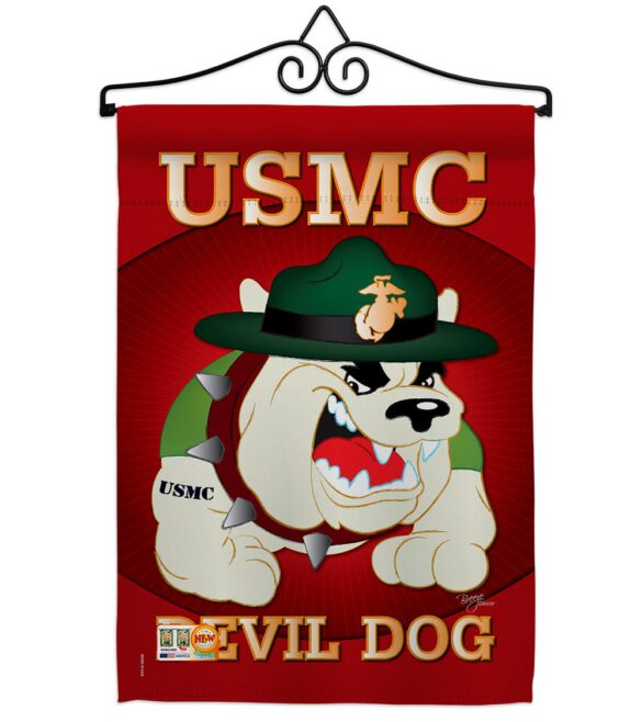 Devil Dog - Military Americana Vertical Impressions Decorative Flags HG108052 - Image 7