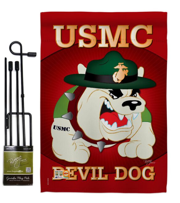 Devil Dog - Military Americana Vertical Impressions Decorative Flags HG108052 - Image 4