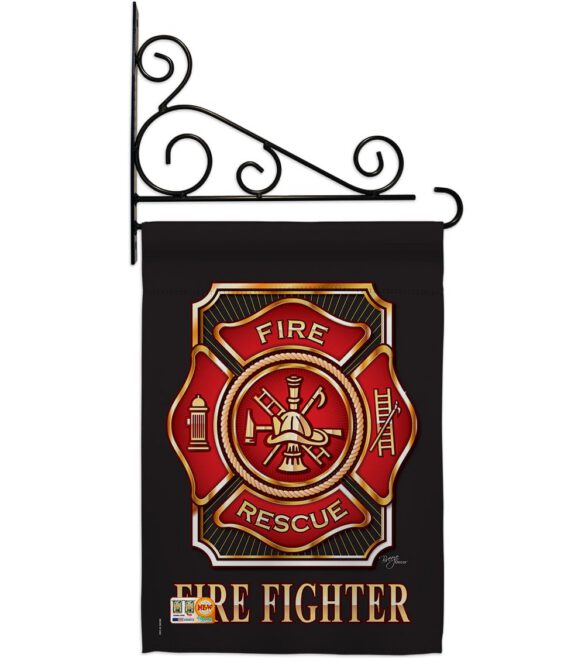 Fire Fighter - Military Americana Vertical Impressions Decorative Flags HG108063 Made In USA - Image 8