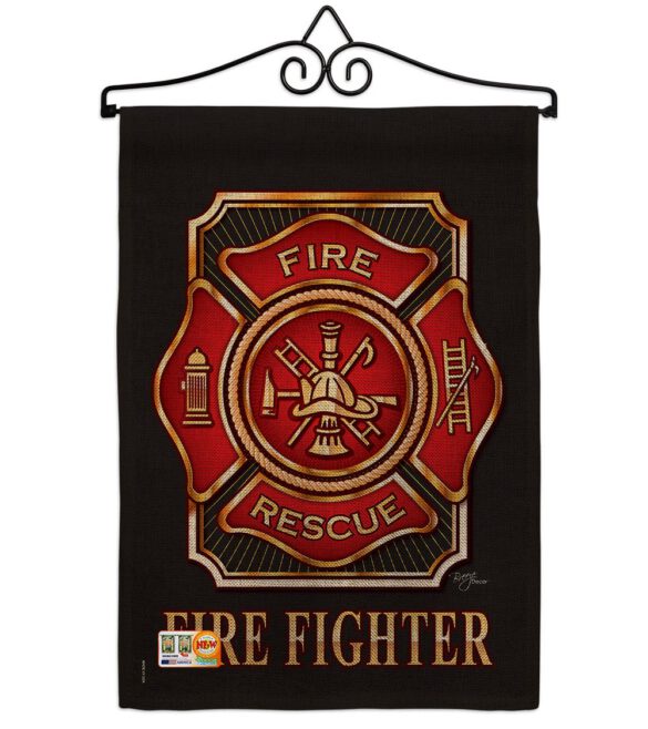 Fire Fighter - Military Americana Vertical Impressions Decorative Flags HG108063 Made In USA - Image 13