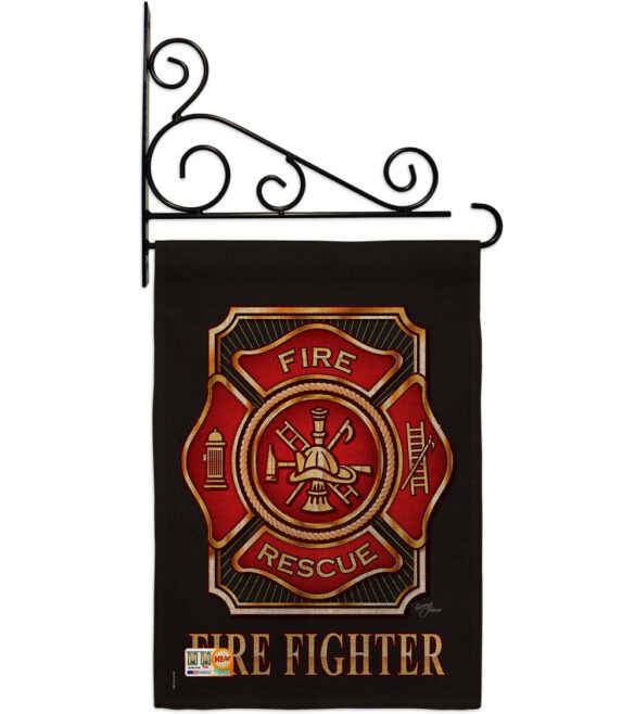 Fire Fighter - Military Americana Vertical Impressions Decorative Flags HG108063 Made In USA - Image 14