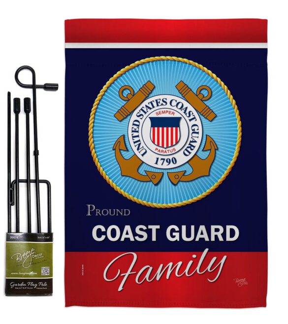 Coast Guard Proudly Family - Military Americana Vertical Impressions Decorative Flags HG108413 Made In USA - Image 4