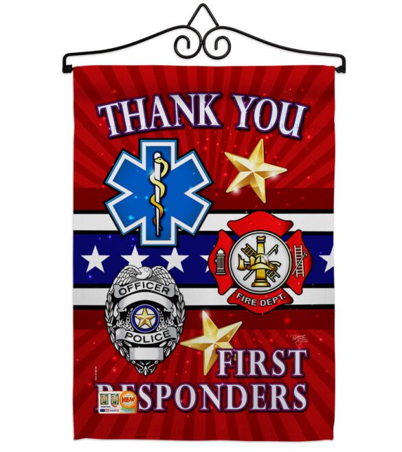 First Responders - Military Americana Vertical Impressions Decorative Flags HG108432 Made In USA - Image 7