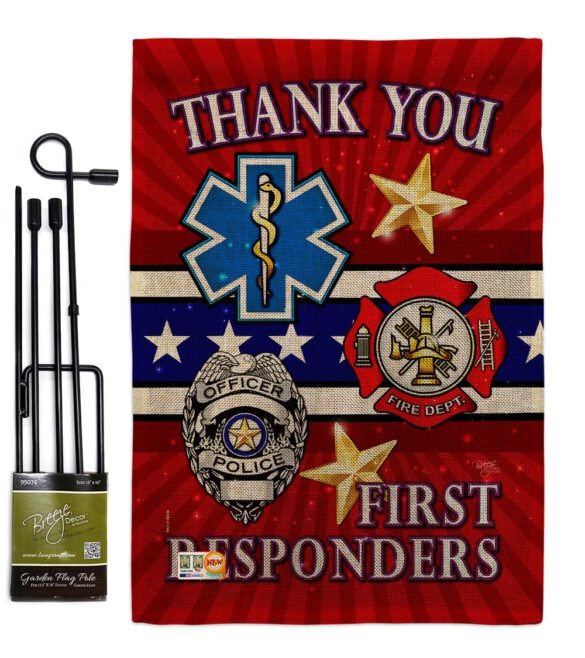 First Responders - Military Americana Vertical Impressions Decorative Flags HG108432 Made In USA - Image 12