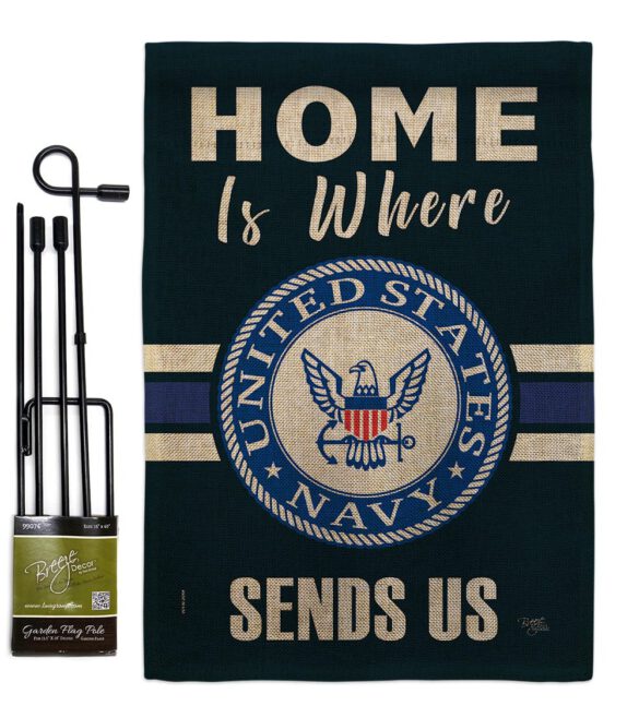 Home is Where Navy - Military Americana Vertical Impressions Decorative Flags HG108457 Made In USA - Image 12