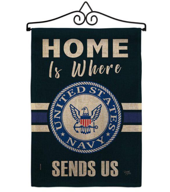 Home is Where Navy - Military Americana Vertical Impressions Decorative Flags HG108457 Made In USA - Image 13