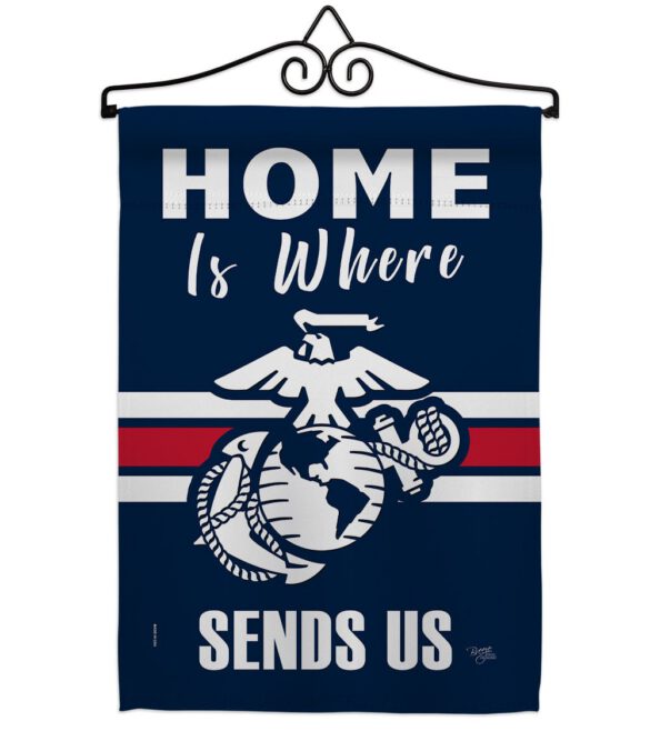 Home is Where Marine Corps - Military Americana Vertical Impressions Decorative Flags HG108458 Made In USA - Image 7