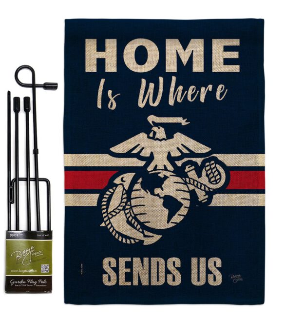 Home is Where Marine Corps - Military Americana Vertical Impressions Decorative Flags HG108458 Made In USA - Image 12