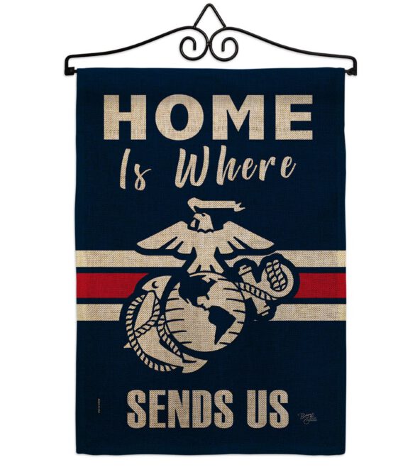 Home is Where Marine Corps - Military Americana Vertical Impressions Decorative Flags HG108458 Made In USA - Image 13
