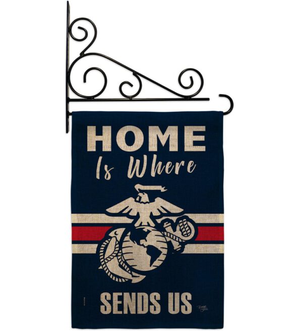 Home is Where Marine Corps - Military Americana Vertical Impressions Decorative Flags HG108458 Made In USA - Image 14