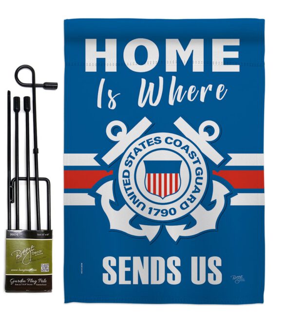 Home is Where Coast Guard - Military Americana Vertical Impressions Decorative Flags HG108459 Made In USA - Image 4