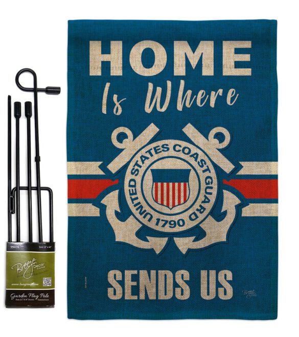 Home is Where Coast Guard - Military Americana Vertical Impressions Decorative Flags HG108459 Made In USA - Image 12