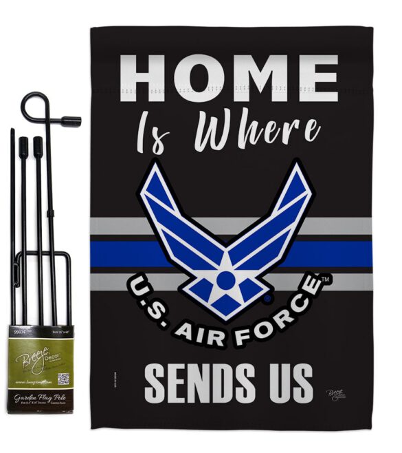Home is Where Air Force - Military Americana Vertical Impressions Decorative Flags HG108460 Made In USA - Image 4