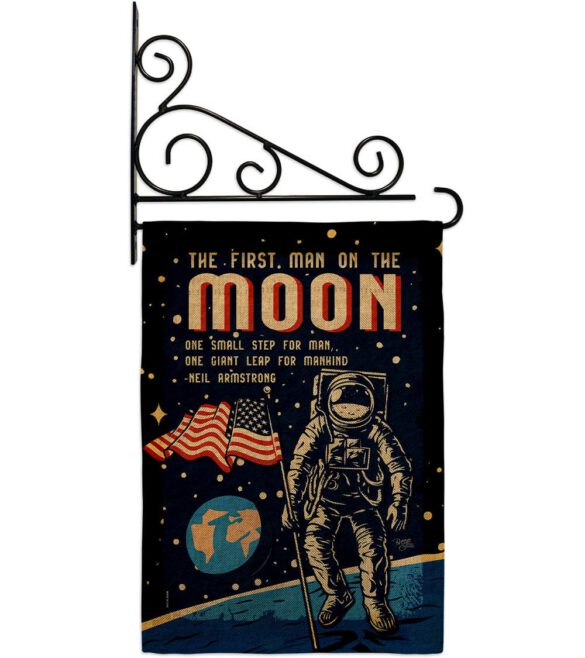 First Men On Moon - Military Americana Vertical Impressions Decorative Flags HG108624 Made In USA - Image 18