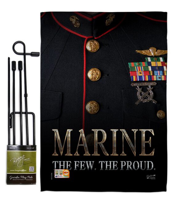 Dress Blue Marine - Military Americana Vertical Impressions Decorative Flags HG137137 Made In USA - Image 4
