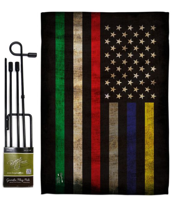 First Responders Line - Military Americana Vertical Impressions Decorative Flags HG137435 Made In USA - Image 4