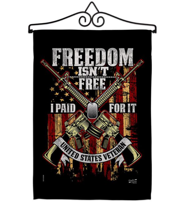 Freedom Isn't Free - Military Americana Vertical Impressions Decorative Flags HG137574 Made In USA - Image 7